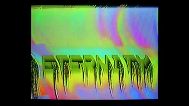 Torz TV képernyő absztrakt színes mintával és szó Eternity