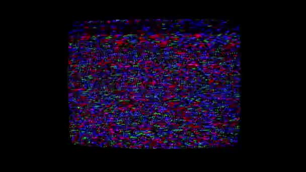 Викривлений Екран Телевізора Абстрактними Барвистими Візерунками — стокове відео
