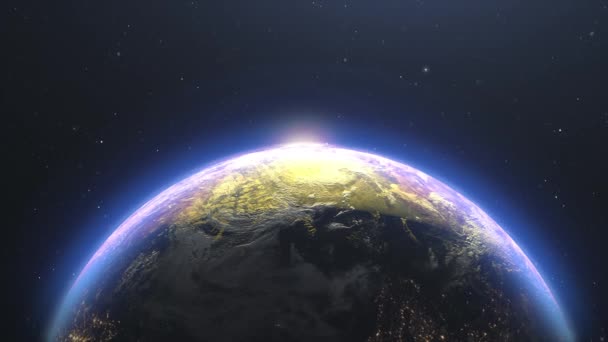 Słońce Wschodzące Nad Planetą Ziemia — Wideo stockowe