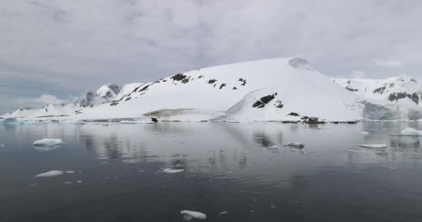 Ostrov Cuverville Pokryt Sněhem Antarktida — Stock video