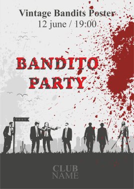 Vektör şablon poster kan splatter boya ile. Tarantino tarzı