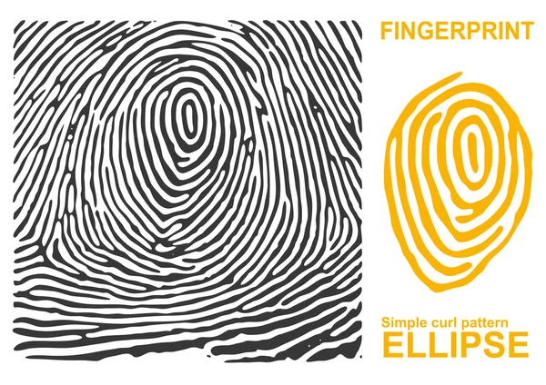 Black fingerprint shape secure. identification ID finger. Vector illustration — Stock Vector