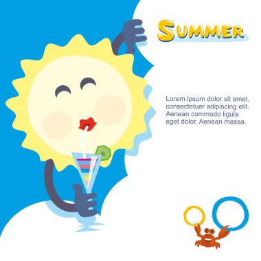 Yaz güneşi kokteyl ile soğutma