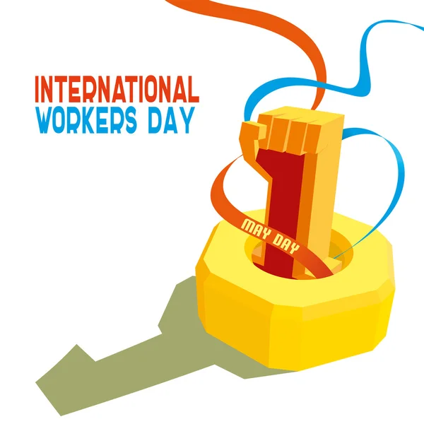 1 May International Worker's Day. May first labor day — Stock Vector