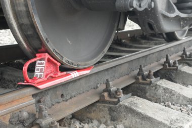 brake wheel on railway of train clipart