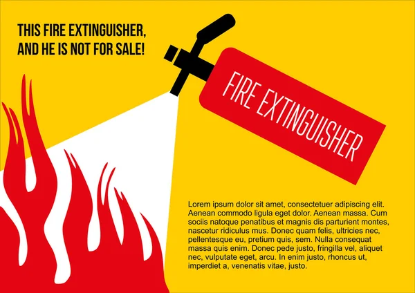 Cartel de seguridad contra incendios. eliminar extintor de incendios . — Vector de stock