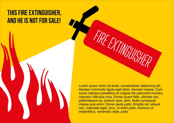 Požární bezpečnost plakát. eliminovat hasicí přístroj. — Stockový vektor