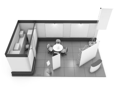 Boş Fuar kadar sahte. 3D render