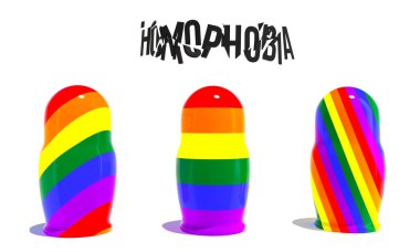 Bebek gay Gökkuşağı bayrağı beyaz bir arka plan üzerinde.