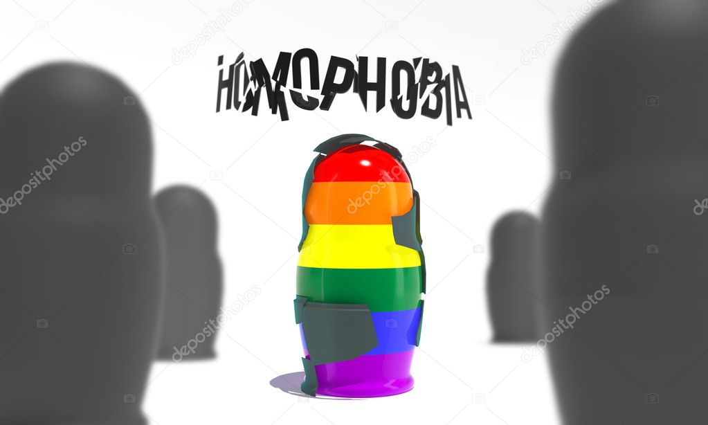 Dolls gay rainbow flag on a white background.