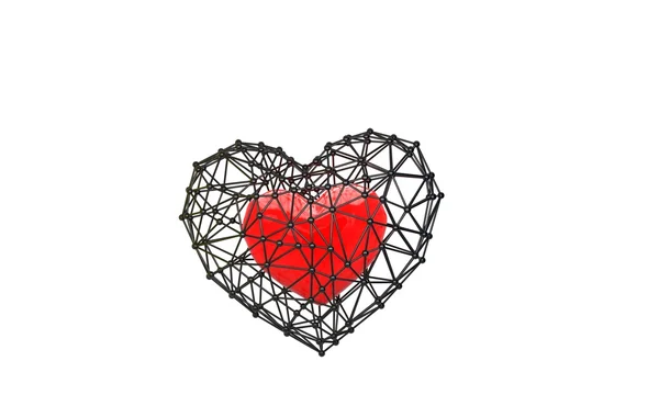 Μεταλλικό κλουβί με καρδιά μέσα — Φωτογραφία Αρχείου