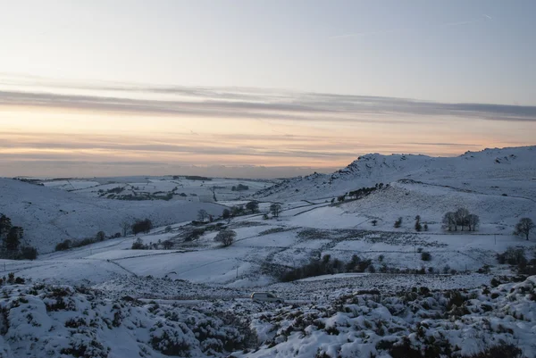 Snow on moorlands — Stock Photo, Image
