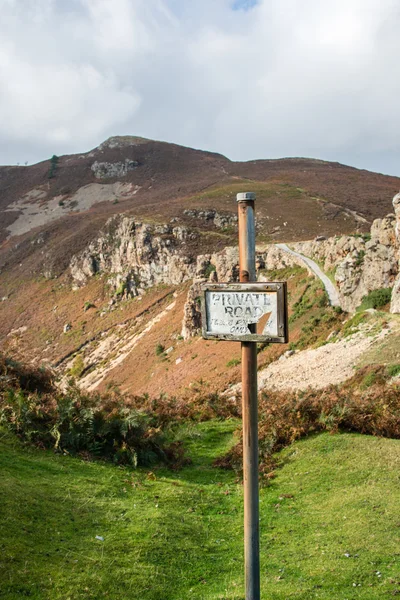 Private road sign in Wales — Stock Photo, Image
