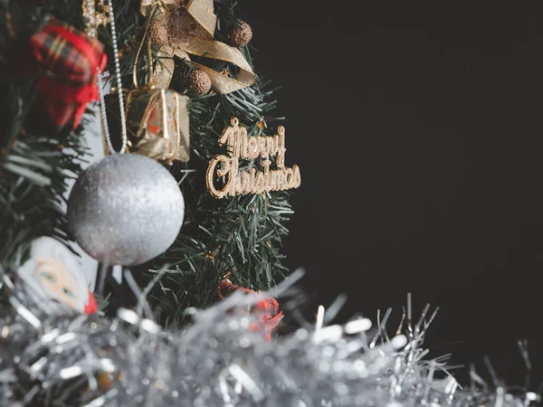 Christmas Gift Boxes Pine Tree Santa Claus Silver Ball Ribbon — Fotografia de Stock