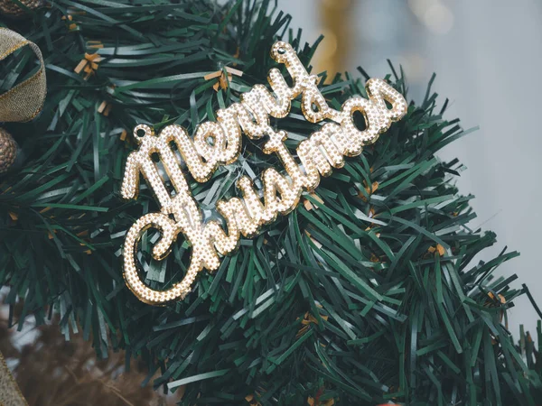 Christmas Decorative Golden Word Season Christmas Background — Stockfoto