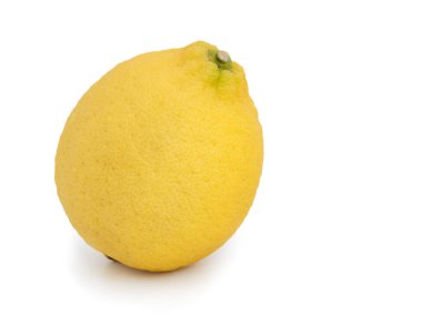 Sarı limonlu turunçgil meyvesi. Tüm yırtık beyaz arka planda, kırpma ile izole.