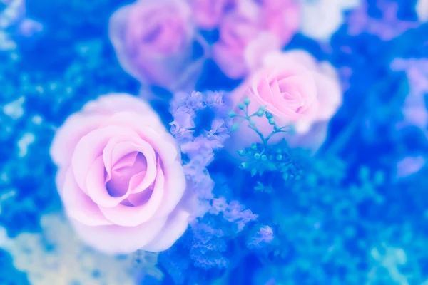 Weinlese Rose Blumenstrauß weichen Hintergrund — Stockfoto