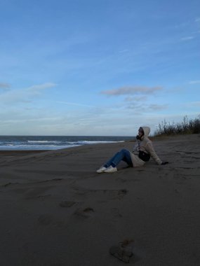 Caril plajı, Arjantin şehri, Buenos Aires 'in Pinamar Bölgesi. Carilo 'da Sezon