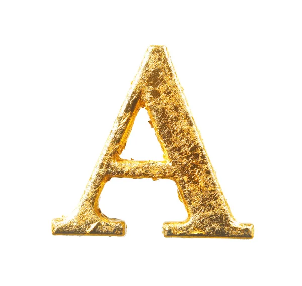 Alfabet și numere în frunze de aur — Fotografie, imagine de stoc