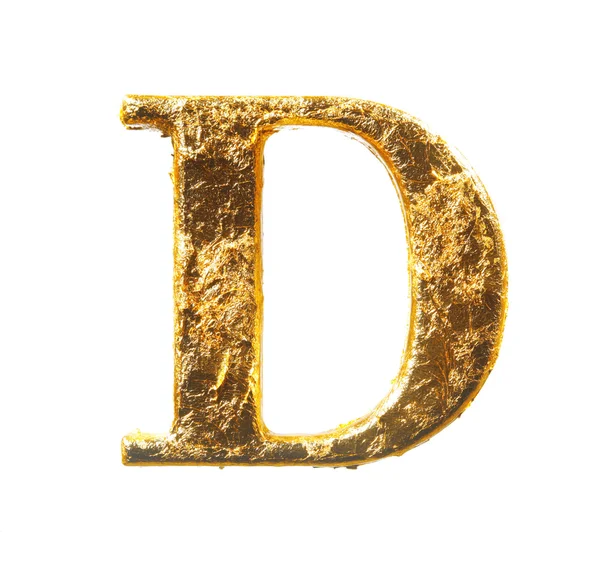 Alphabet et chiffres en feuille d'or — Photo