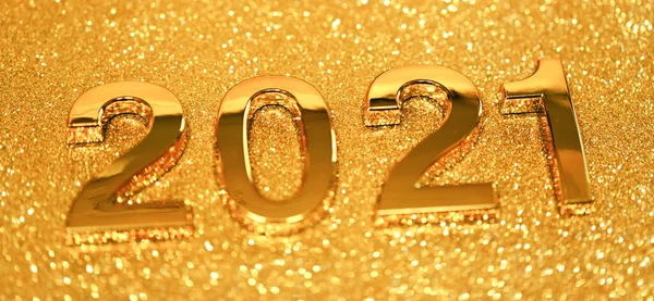 Shiny Golden 2021 Numbers New Year Celebration Sparkling Glitter — Stock Photo, Image