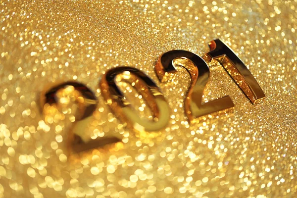 Shiny Golden 2021 Numbers New Year Celebration Sparkling Glitter — Stock Photo, Image