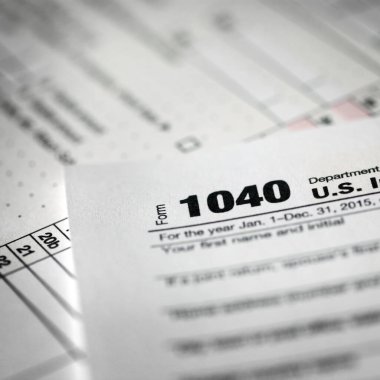 Tax forms showing form 1040