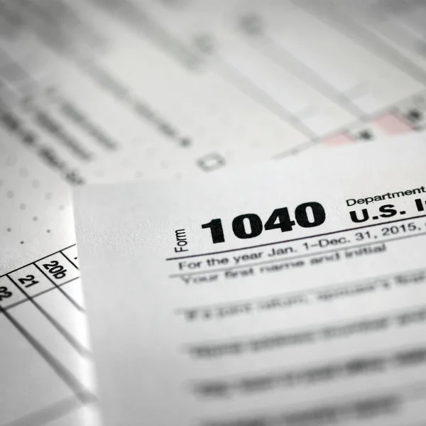 Tax Forms Showing Form 1040 — 스톡 사진