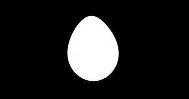 3d render of a plain white Easter egg rolling different ways. With mask.