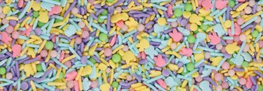 Colorful Easter themed sprinkles.