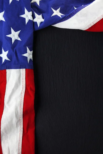 Usa Flag Black Slate Background — Stock Photo, Image