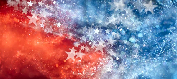 Red White Blue Abstract Background Sparkling Stars Usa Background Wallpaper — Stock Photo, Image