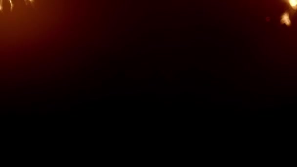 Спалювання Іскрового Феєрверку Гарячими Сяючими Емблемами Верхніх Лівих Правих Кутах — стокове відео
