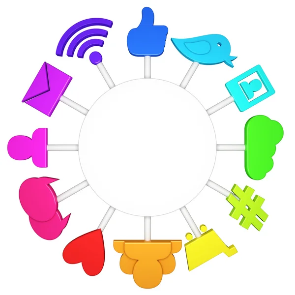 Social media symbols — Stock Photo, Image