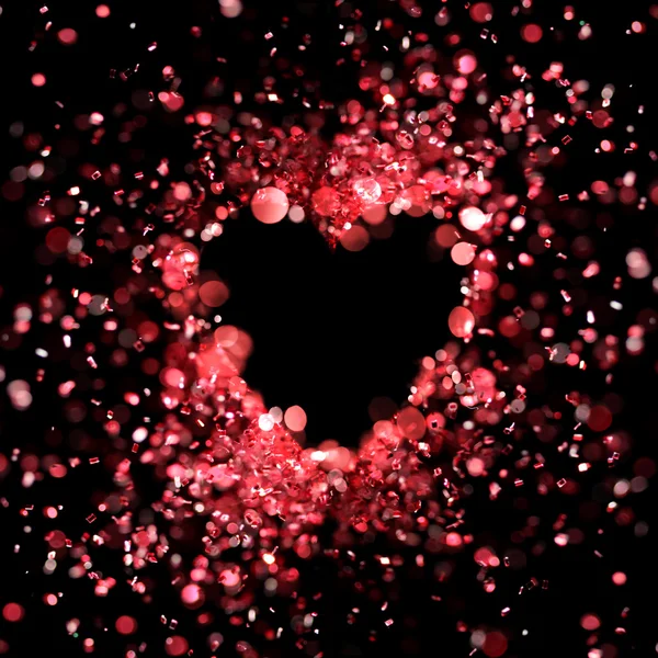 Corazón hecho de luces rojas —  Fotos de Stock