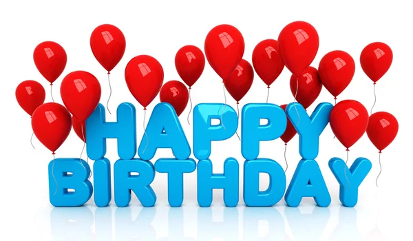 Happy Birthday with balloons — Stock Photo, Image