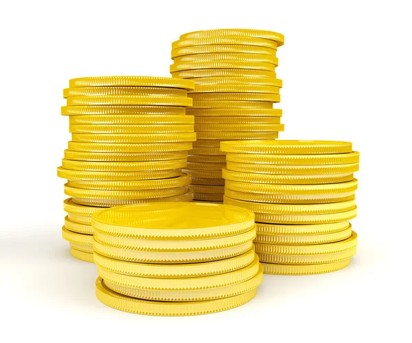Pila de monedas de oro — Foto de Stock
