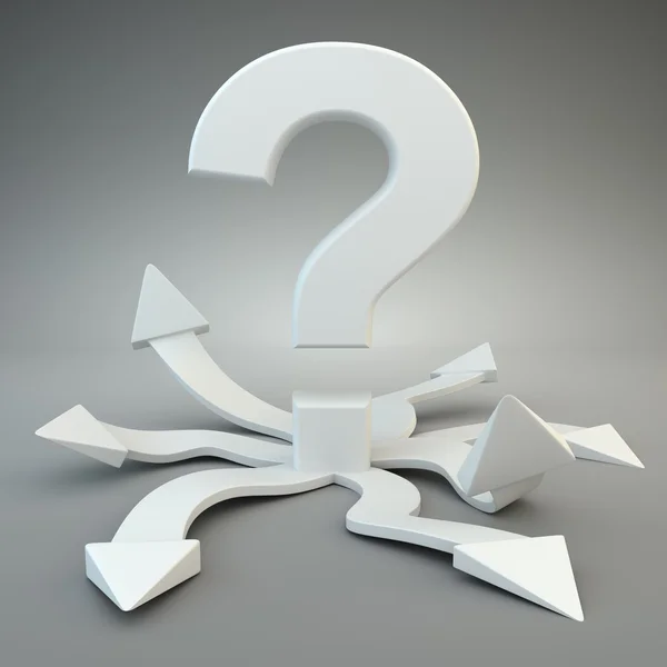 Question mark with many options — Stock Photo, Image