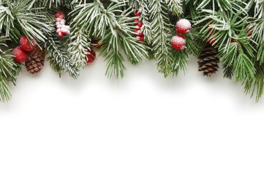 Noel ağacı dalları arka planda