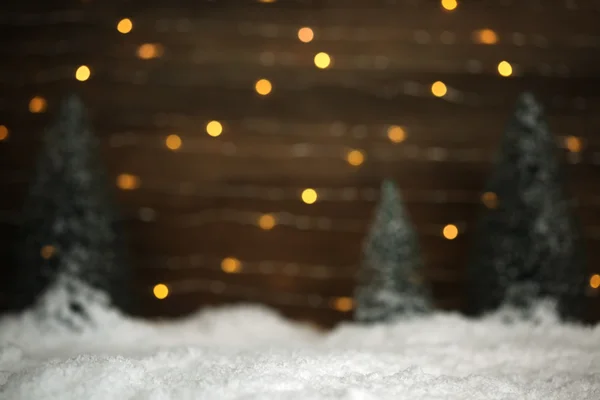 Scène d'hiver avec arbres et fond de neige — Photo