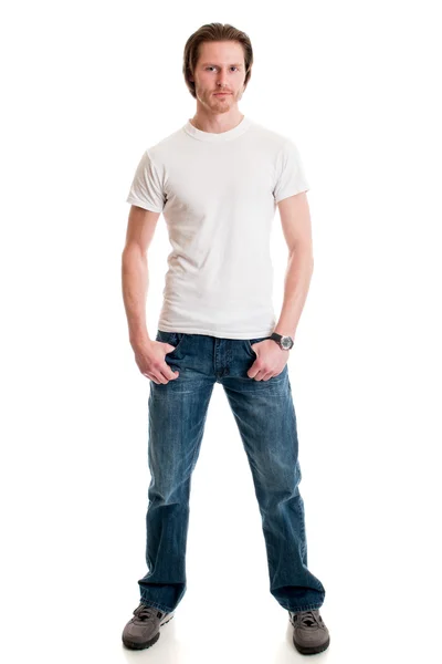 Hombre casual en camisa blanca — Foto de Stock