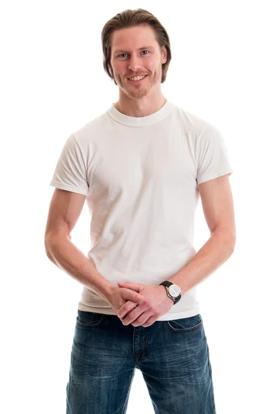 Hombre casual en camisa blanca — Foto de Stock