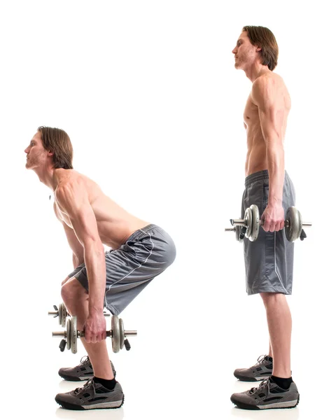 Exercice squat haltère — Photo