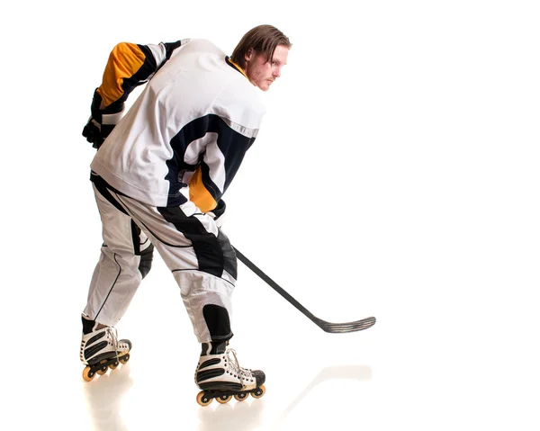 Joueur de hockey à roulettes — Photo