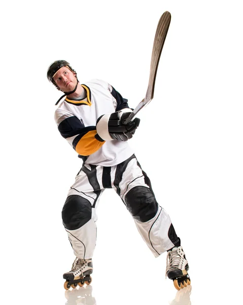 Joueur de hockey à roulettes — Photo