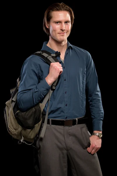 Homem com mochila — Fotografia de Stock