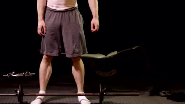 杠铃肌肉锻炼 — 图库视频影像