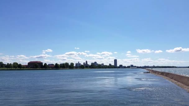 Buffalo Waterfront od ściany przerwie — Wideo stockowe