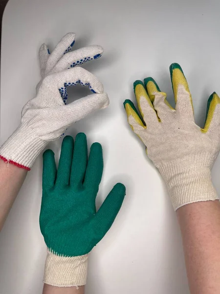 Gants Jardin Travail Pour Réparation Ménage — Photo