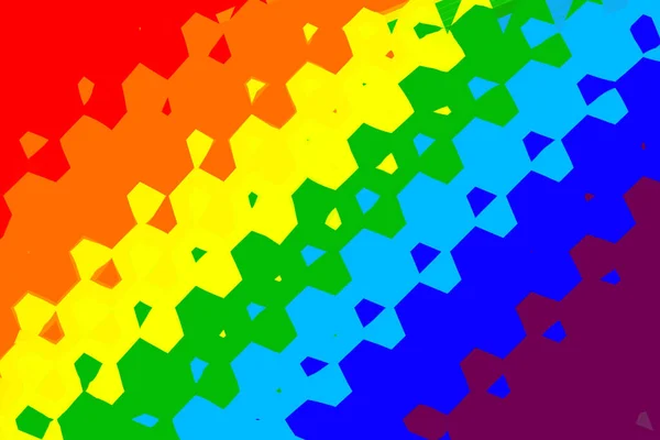 トレンディーな明るい虹の背景面白いテクスチャアウトライン多色 — ストック写真